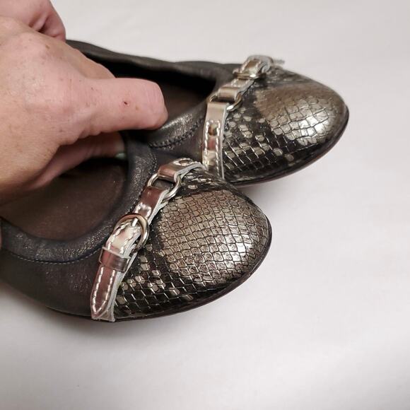 AGL Leather Ballet flats shoes Snakeskin Sz 40 - Picture 2 of 8
